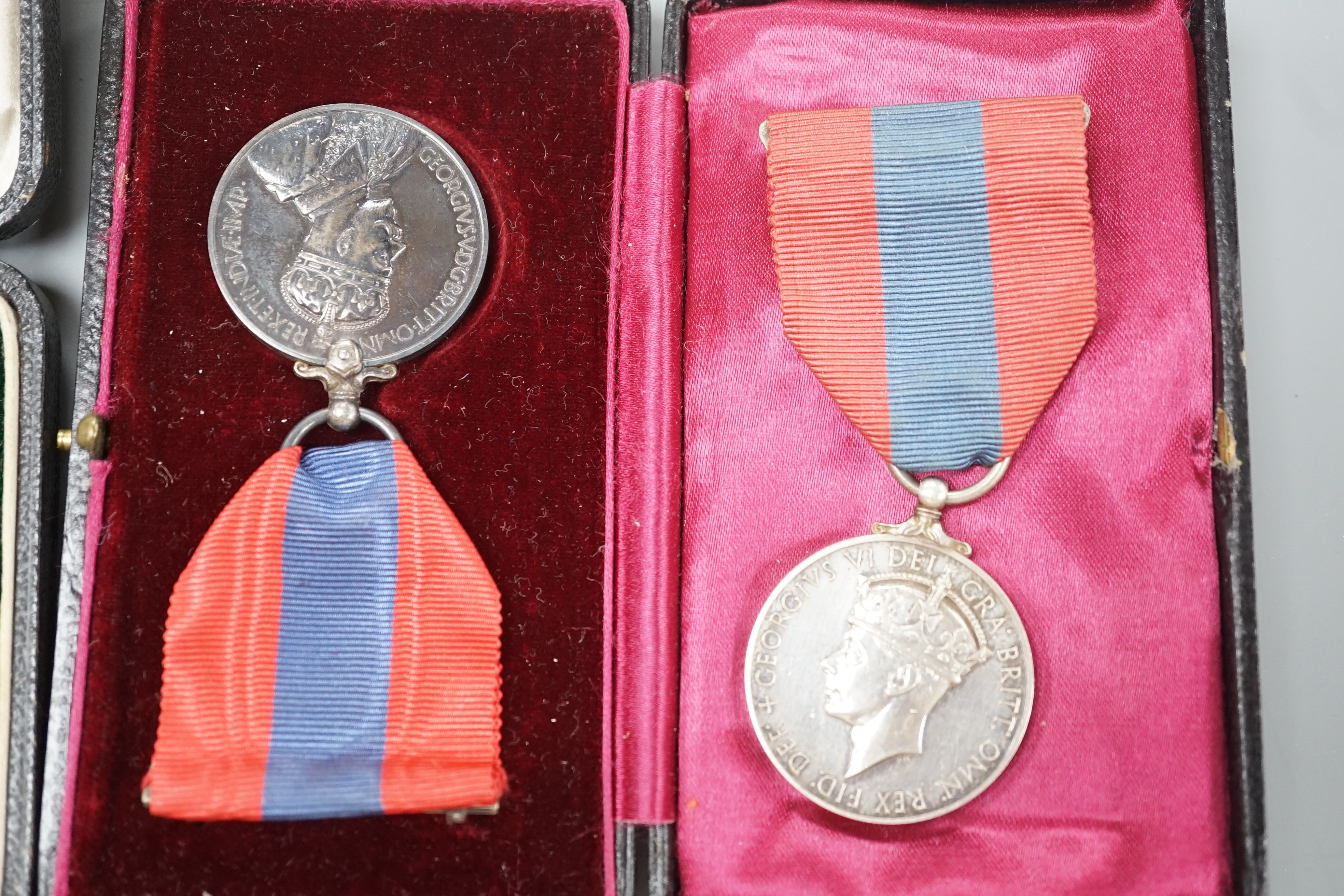 Military buttons and badges and miscellaneous medals